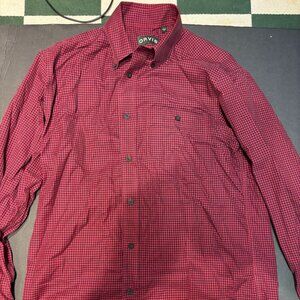 Orvis Men’s Red Plaid Button-Down Dress Shirt – Size M